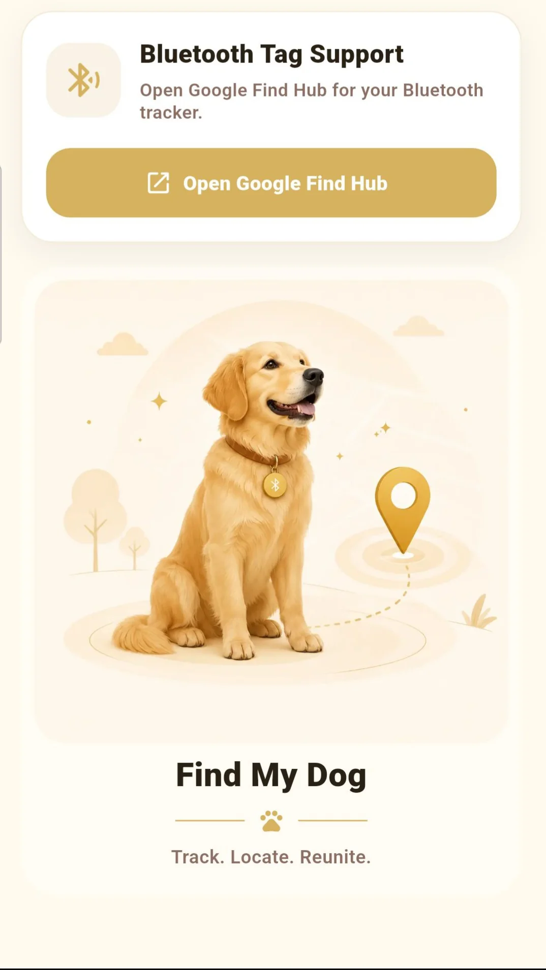 DogCare Find My Dog screen